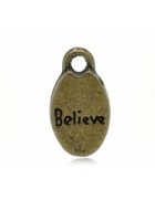 Подвеска металлическая Believe 15*9 мм. Цвет бронза